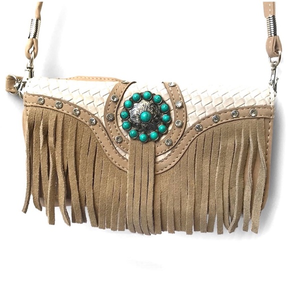Mojave Tassel Bag with Turquoise Accents